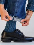 Faded denim 60-gauge chunky knit ankle socks