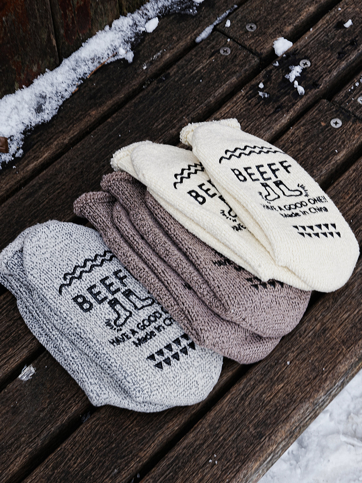 Terry cloth socks with added anti-slip rubber make walking around the house in winter so enjoyable.