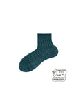 Faded denim 60-gauge chunky knit ankle socks